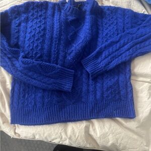 Royal Blue Cable Knit Sweater